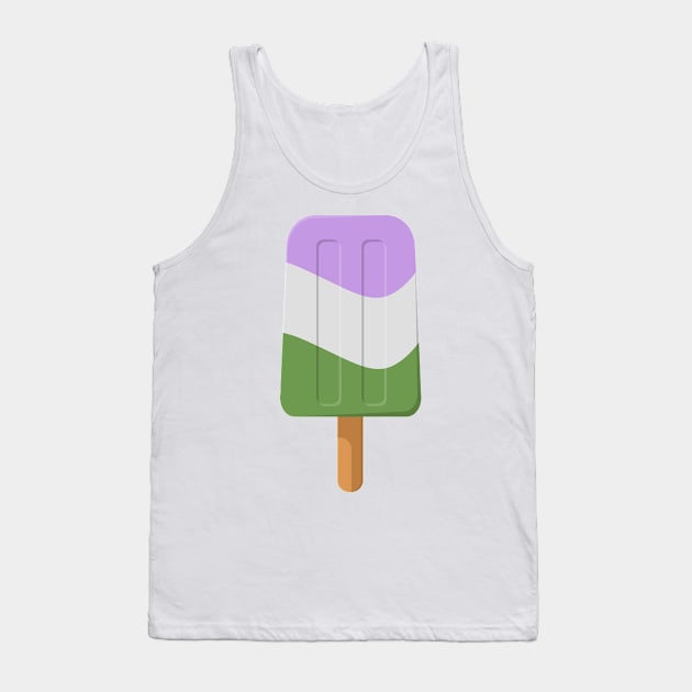 Cute Genderqueer Pride Flag Popsicle Tank Top by LiveLoudGraphics